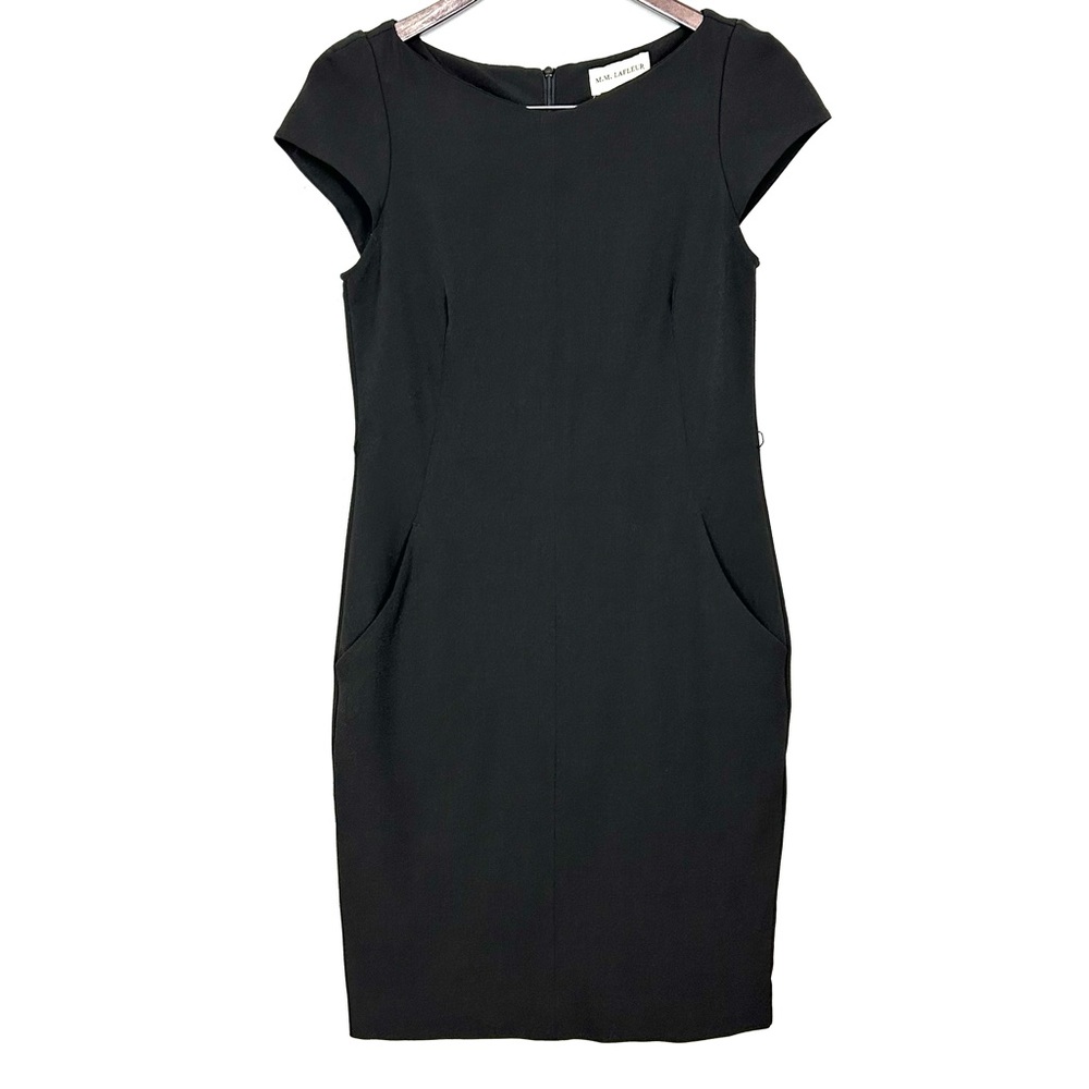 MM LaFleur Nisa Cap Sleeve Dress Women’s Size 8 Stretch Crepe Pockets NO BELT